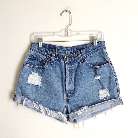 Jordache Pants - Vintage Jordache Light Wash Distressed Jean Shorts